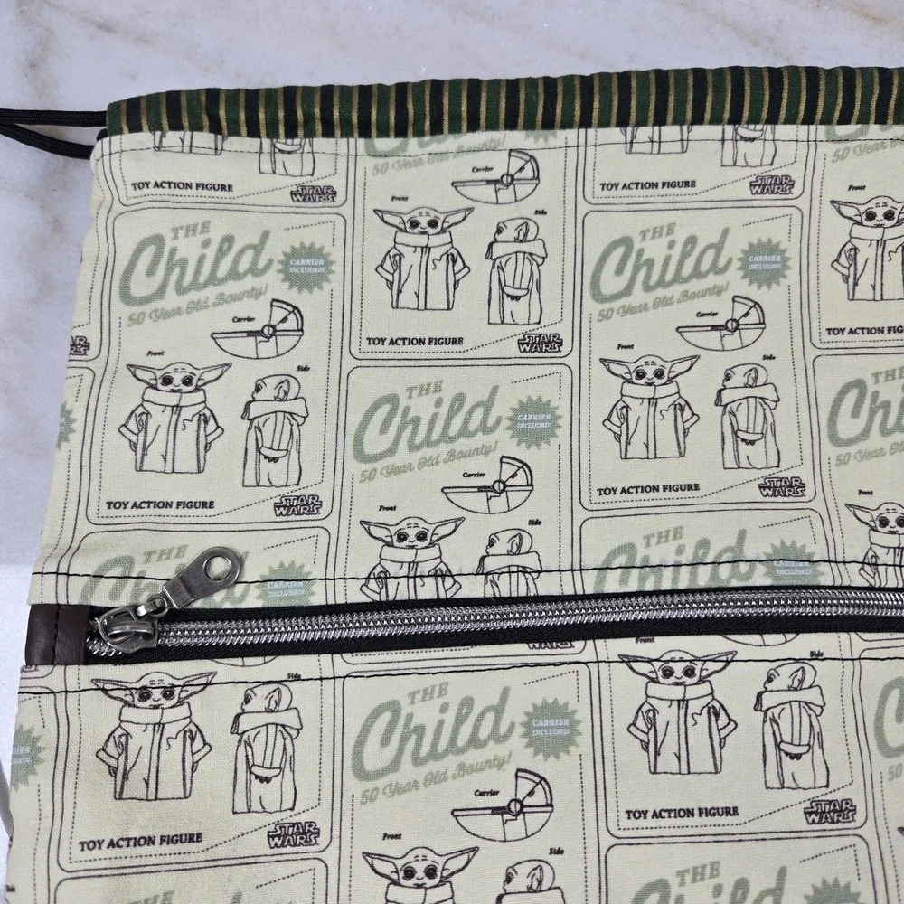 Star Wars The Child Grogu Drawstring Backpack Green Snakeskin Baby Yoda